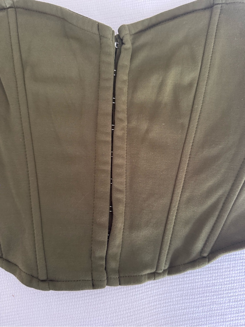 Forever 21 Olive Green Strapless Corset Top